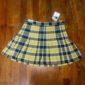 plaid pleated mini skirt